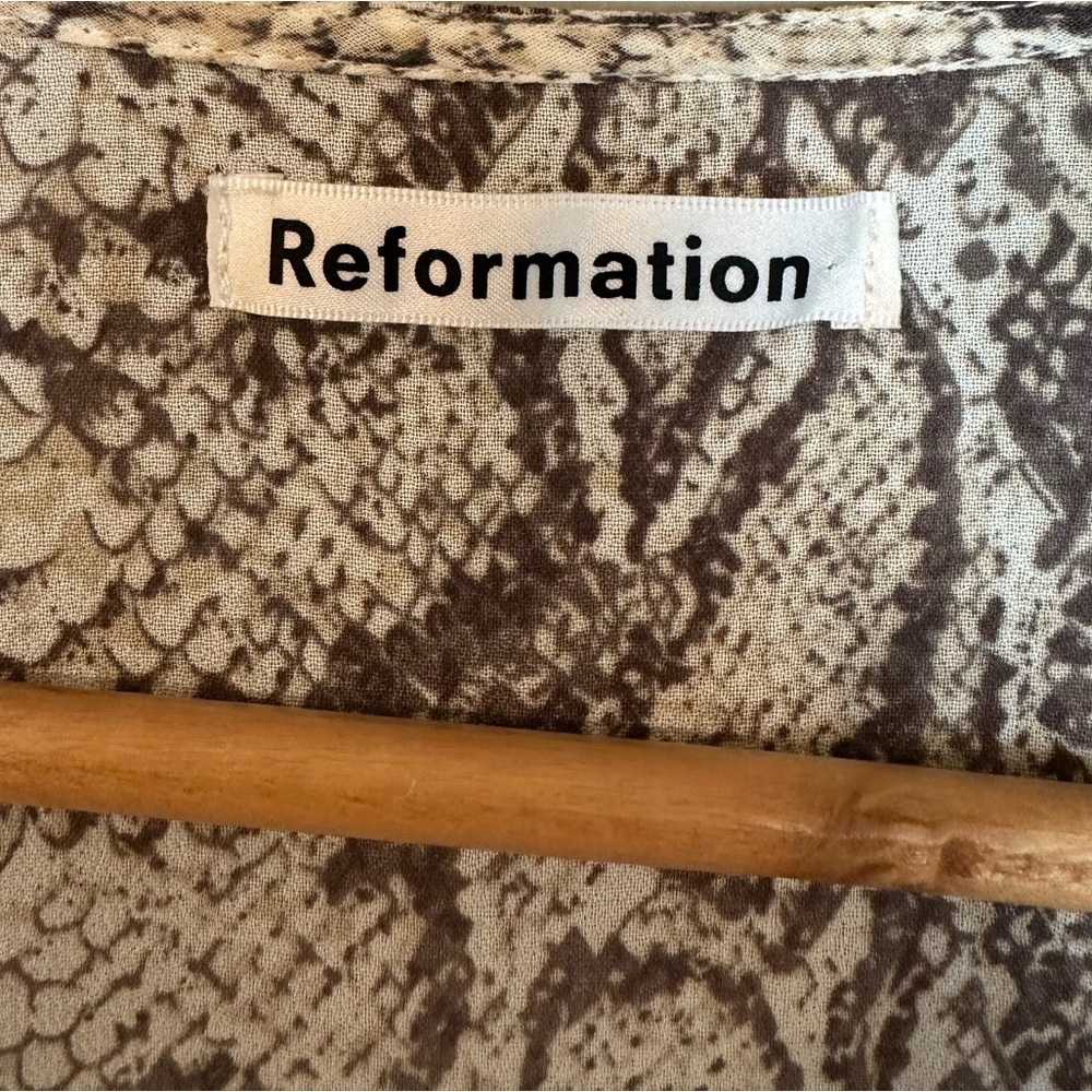 Reformation Monica Python Wrap Dress L - Picture 6 of 9